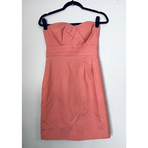 J. Crew Weddings and Parties Raquel Strapless Cocktail Dress Tangerine Size 4 - Picture 2 of 4